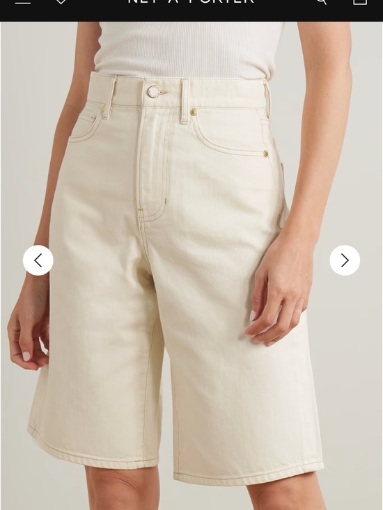Veronica Beard Pants - Veronica Beard Cream High-Rise Wide-Leg Bermuda Shorts